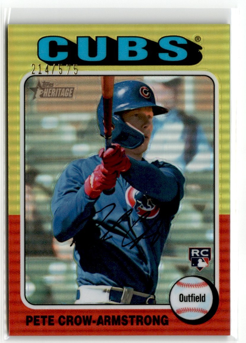 2024 TOPPS HERITAGE CHROME REFRACTOR PETE CROW-ARMSTRONG RC /575 CUBS #177