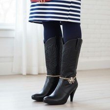 Women 2PCS Gold Metal Boot Chain Bracelet Octopus Charm Shoe Anklet Nautical