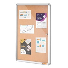 36"x24" Enclosed Cork Board with Aluminum Frame  ldquo; Lockable Bulletin Board