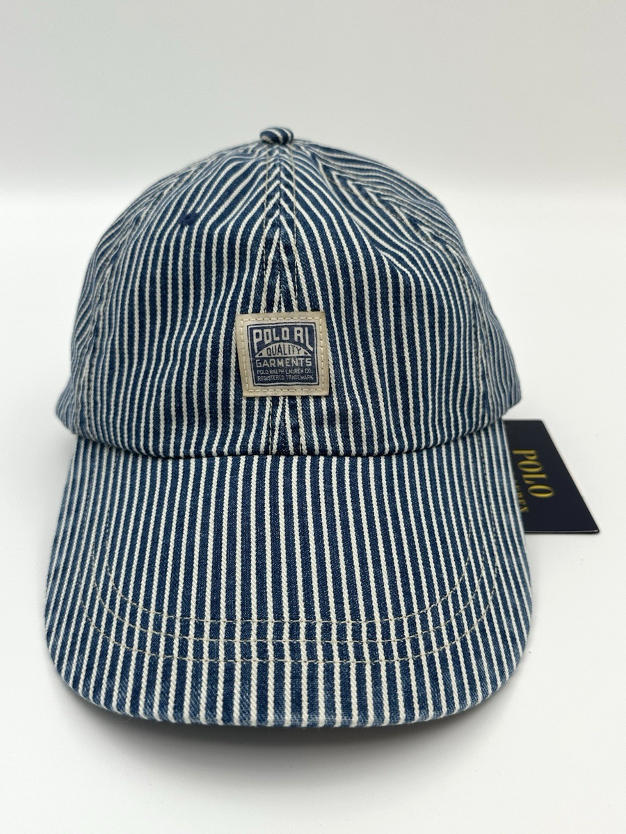 Ralph Lauren デニムキャスケット ONE SIZE Polo Ralph Lauren Long Bill Indigo Striped Denim Blue Hat Quality