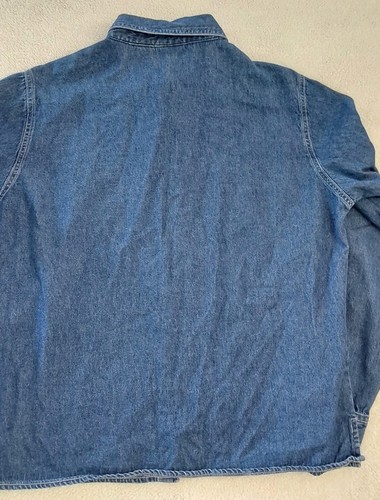 Vintage Cabin Creek Denim Top Damen Petite Large blau Katzen bestickt Herbst - Bild 10 von 14