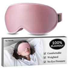 Weighted Sleep Mask for Women, 3D Blackout Eye Mask, Pink
