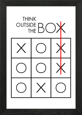 Think Outside the Box 3 gerahmte Wandbilder Poster Leinwanddruck Bild