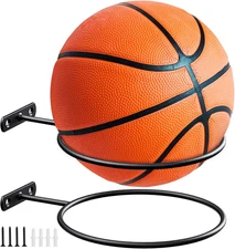 2 Pack Wall Mounted Metal Sports Ball Rack Holder Display Storage Organizer