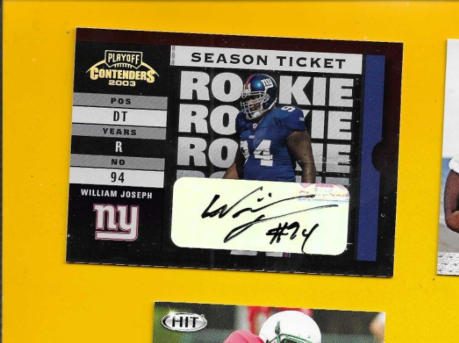 William Joseph Playoff Contenders #109 Autograph