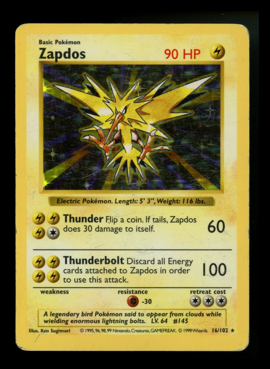 ZAPDOS SHADOWLESS 16/102 サンダー 英語版 Zapdos 016/102 Base Set (Shadowless) for sale | eBay