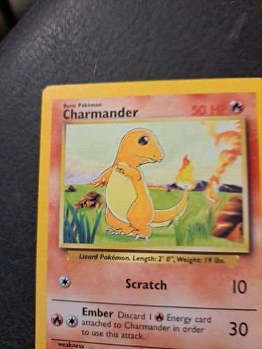 Super Rare Charmander Pokemon Card 1995 46/102 Scratch - Picture 15 of 16