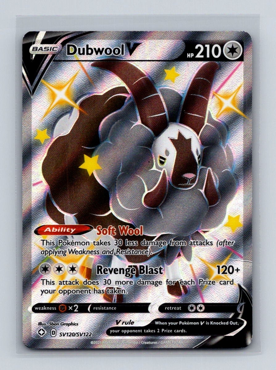 Dubwool V SV120 2021 Pokemon Shining Fates Shiny Vault Holo Rare Card NM+ (c)