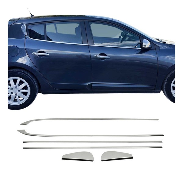 Fensterleisten Zierleisten FüR Renault Megane 2008-2016 Edelstahl Chrom 6Tlg-image