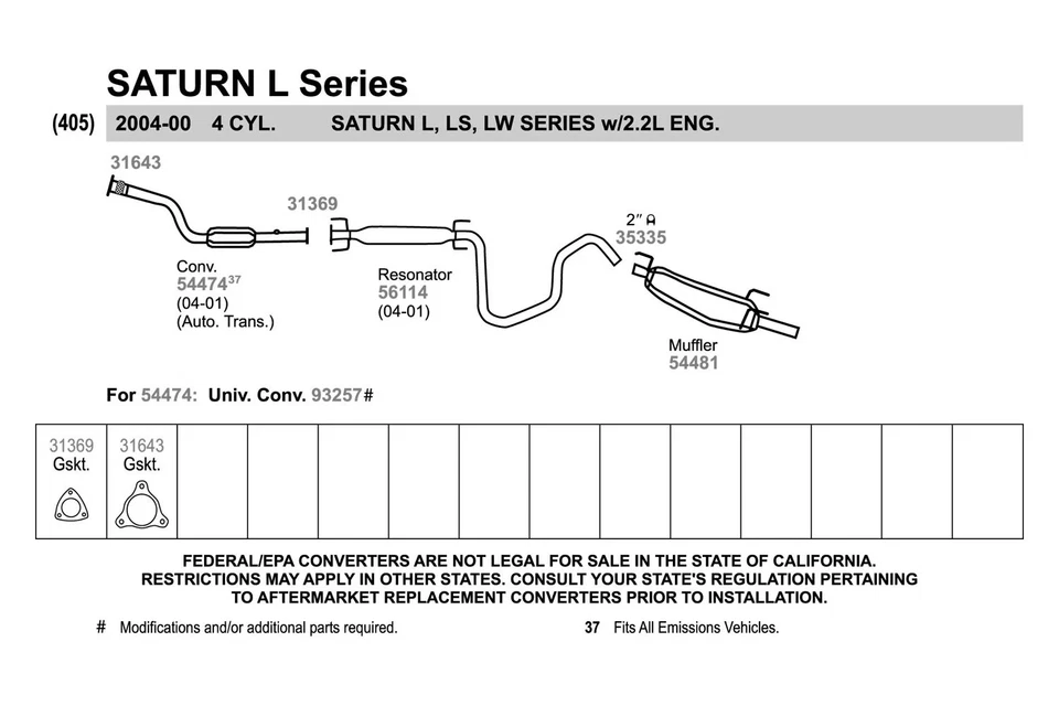 For Saturn L300 04 SoundFX Aluminized Steel Oval Direct Fit Exhaust Muffler Foto 2 de 3
