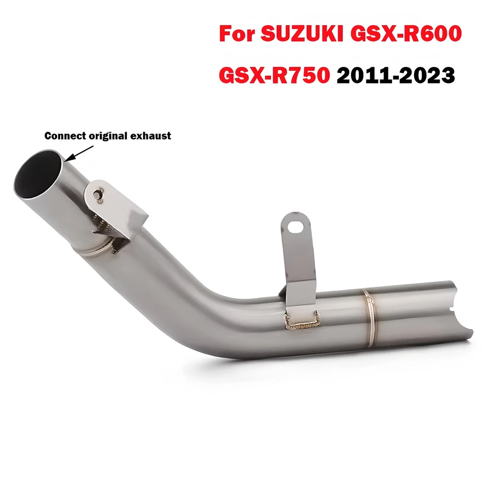 Motor Exhaust Mid Pipe 51mm Stainless Steel for Suzuki GSXR60 GSXR750 2011-2024 Foto 4 de 4