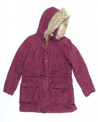 Marks and Spencer Damen lila Parka Mantel Größe 8