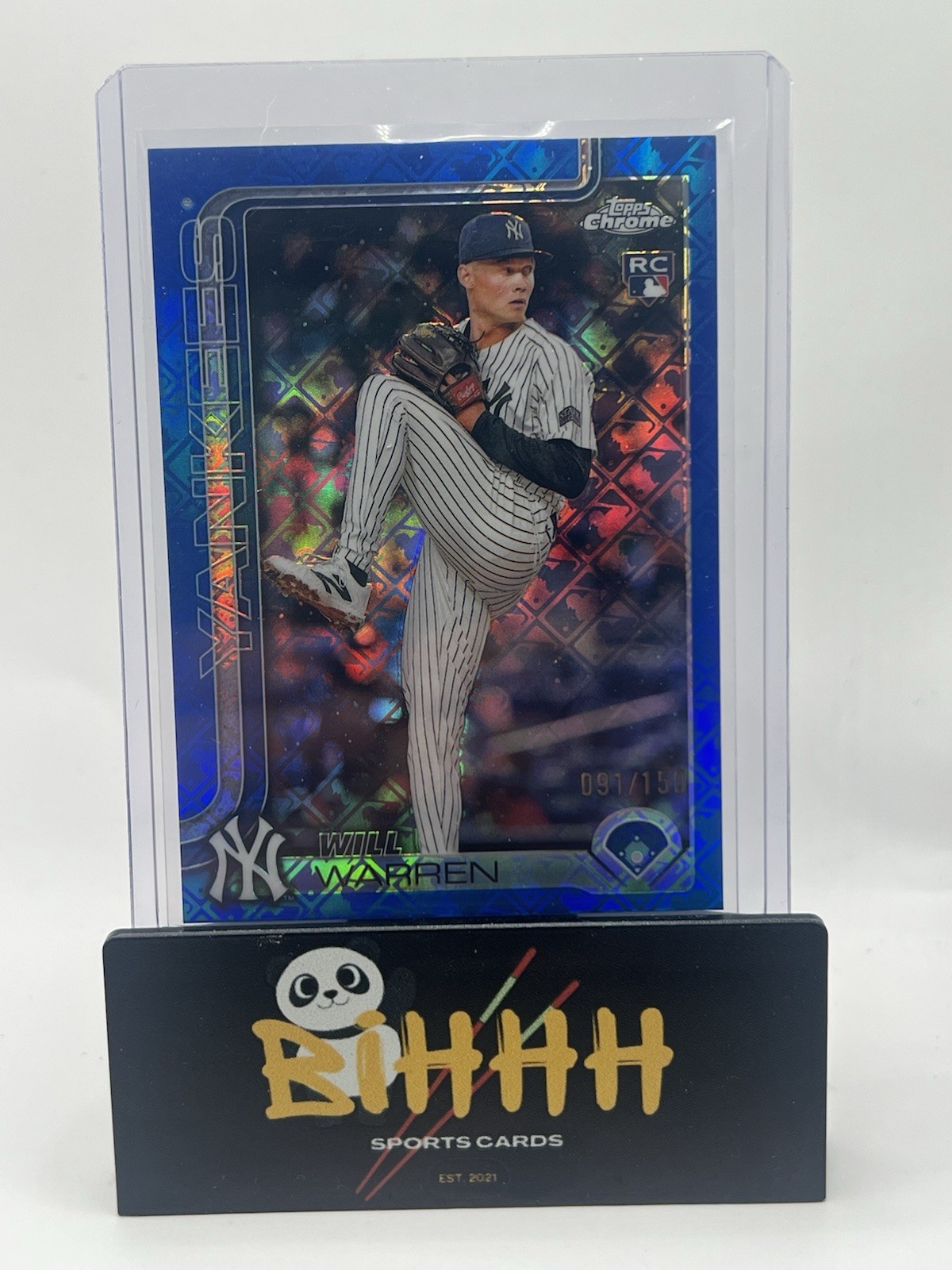 2025 Topps Chrome Will Warren Logofractor Blue Refractor RC /150 #81 Rookie