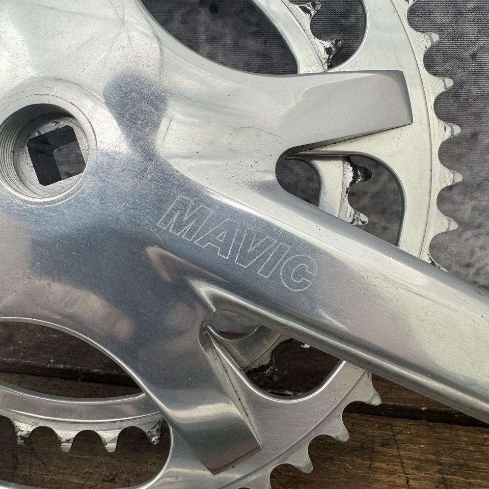 Juego de bielas vintage Mavic Star Fish 172,5 50/39T bielas cuadradas cónicas Francia Foto 2 de 4