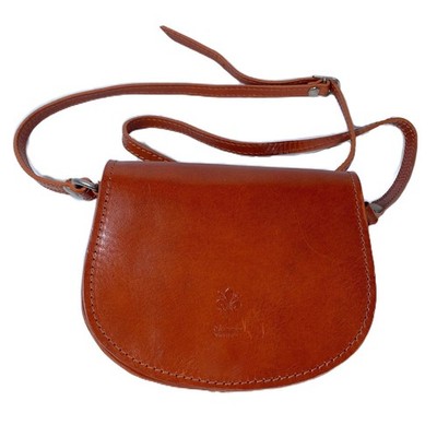VTG FLORENCE 'Vera Pelle' Genuine Leather Brown Crossbody Handbag Made in Italy
