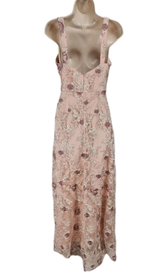 minuet Women Size S Floral Pink Maxi Dress Prom Gown Sweetheart Neck  115A - Image 2 of 4