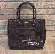 Black Embossed "TOTE BAG" Vegan Leather Large Tote Handbag — listing 6