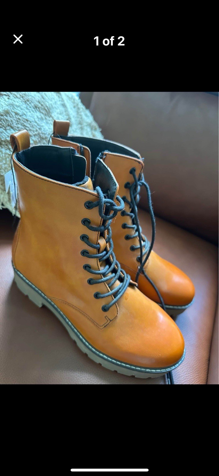 Altar’d State Faux Leather Boots Sz 9 mid-calf. Tan. Unused.