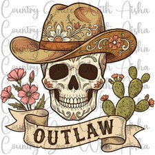 Sublimation Print Outlaw Skull Ready To Press Heat Transfer Ink Paper