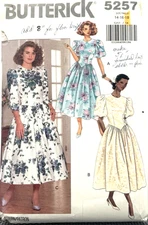 Butterick Pattern #5257 - Petite Dress (Sizes 14, 16 & 18) Cut