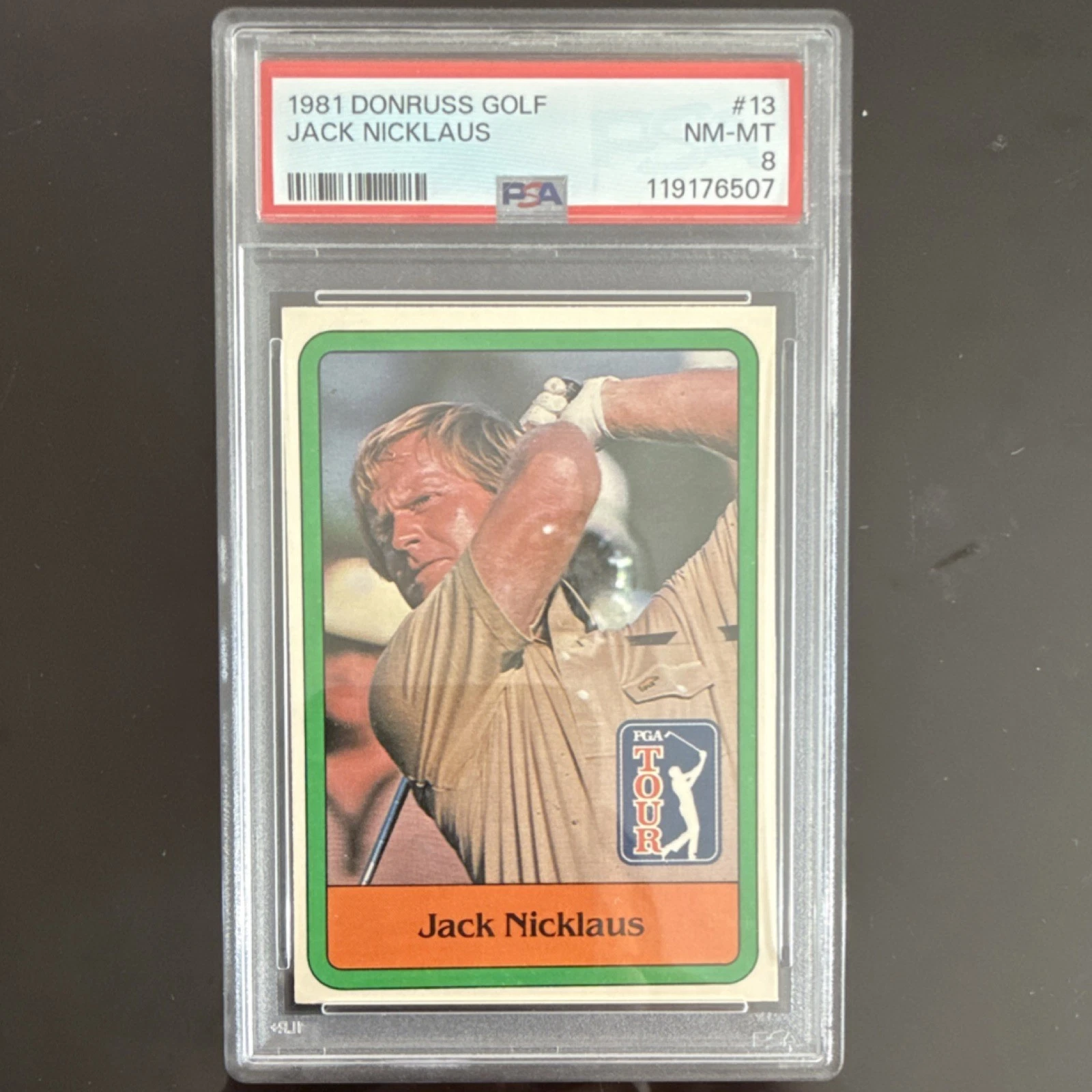 Deal for Donruss 1981 Golf Stars Jack Nicklaus Rookie #13 PSA 8 Base Golf Card