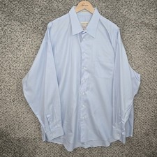 Pronto Uomo Dress Shirt Mens 18.5 36/37 Button 80s 2 Ply Perfect Twill Career
