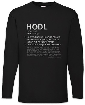 HODL II Langarm T-Shirt Crypto Bitcoin Currencies Cryptocurrency Digital Banking