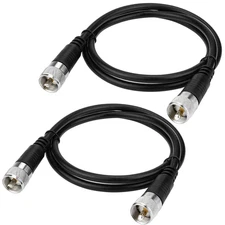 Rg8X Coaxial Cable, 2 Pack 3Ft CB Radio Jumper Cable PL259 UHF Patch Cord 50 ...