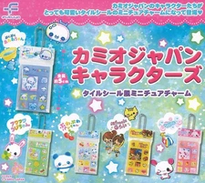 Kamio Japan Characters Tile Sticker Miniature Charm Set of 5 Fukuya capsule 904Y