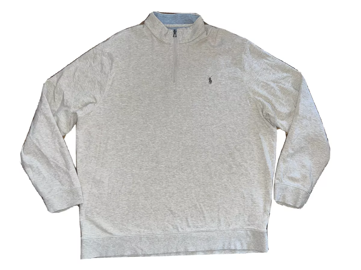 POLO RALPH LAUREN Luxury Jersey Quarter Zip Pullover Mens Size XXL