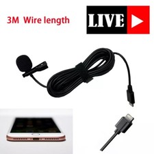 Lightning Clip Type Lapel Microphone Record Personal Live Cable 3 Meters