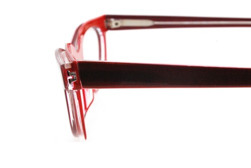 New Authentic Eye'DC V841 013 90s France Vintage Red Plastic Cat Eye Eyeglasses - Picture 3 of 7