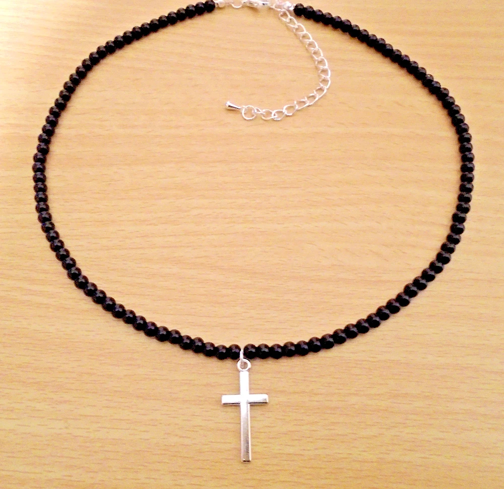 Cross necklace sale choker