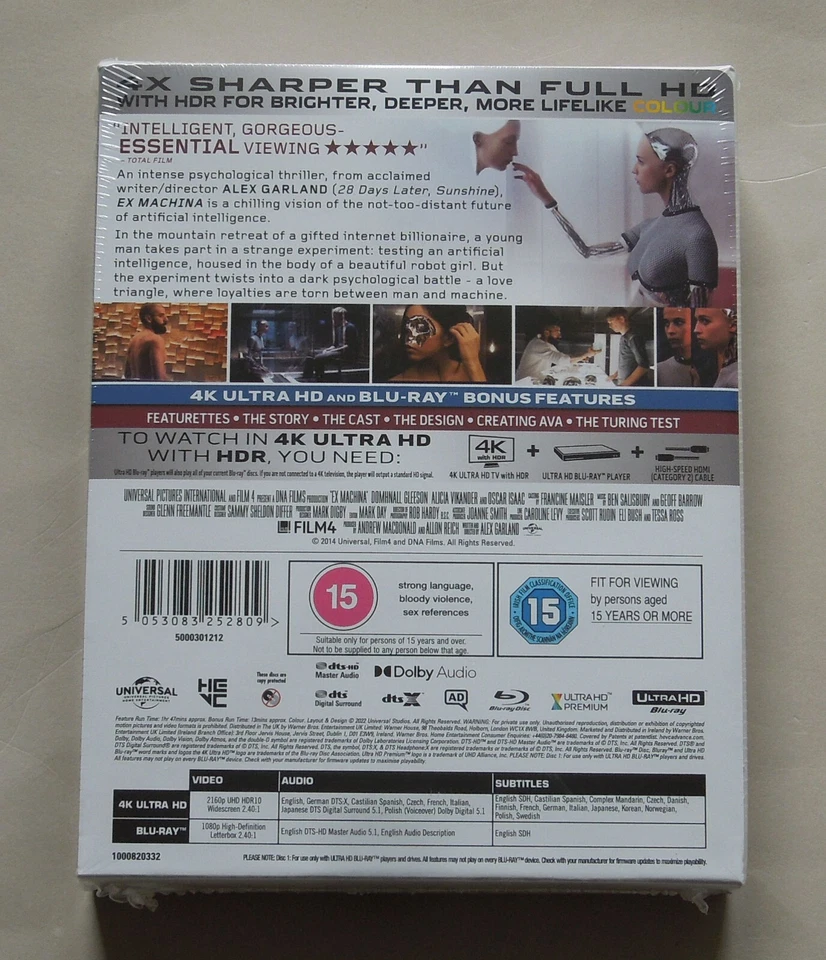 EX_MACHINA COLLECTOR'S EDITION - UK 4K ULTRA HD + BLU-RAY STEELBOOK - MACHINA -- - Image 2 of 4