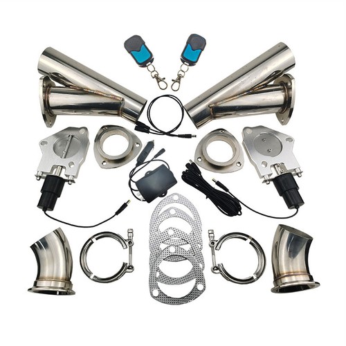 2.5" Dual Electric Exhaust Control Valve Y Pipe Motor Kit with Remote Switch - Picture 14 of 16