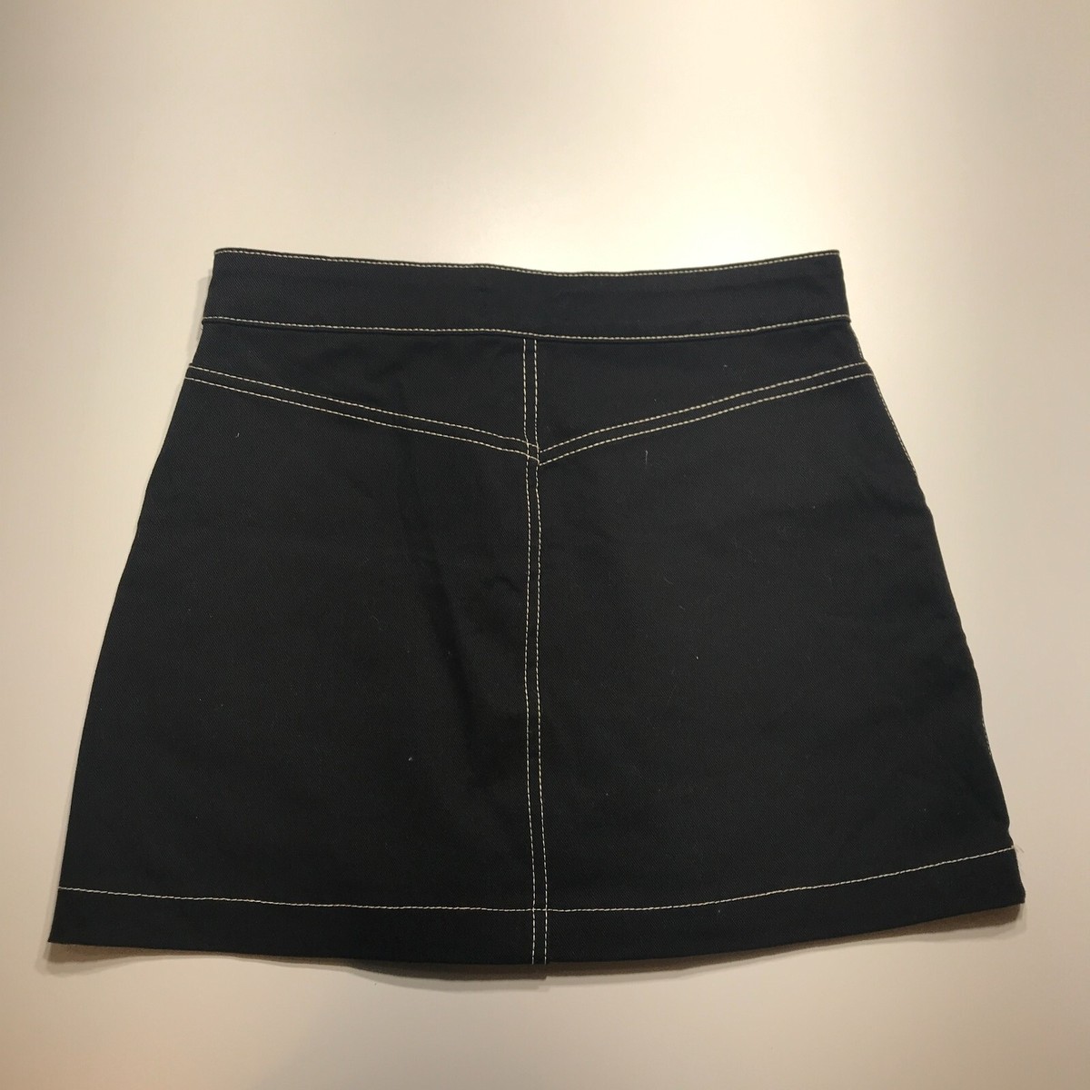 Zara TRF Collection Skirt Size 28 Black A-Line Short w/ Contrast