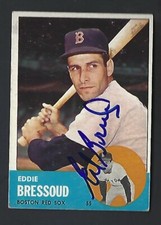 1963 Topps Ed Bressoud Card #188 Autograph Signed Red Sox
