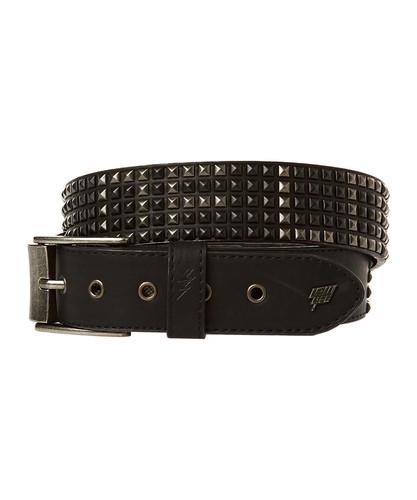 Single Stud Leather Belt Black and Silver Single Stud Leather Belt Black and Silver