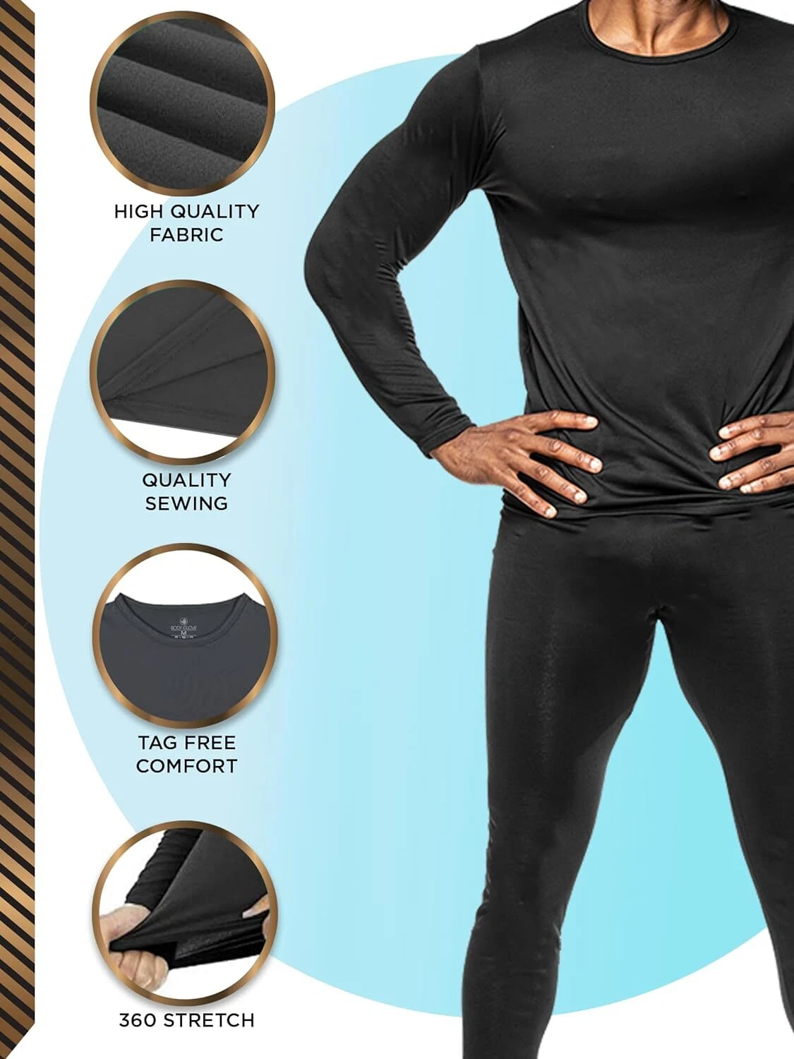 Body Glove 2-Pc Mens Thermal Underwear Set Warm Fleece Lined Shirt Long Johns M
Opens in a new windo