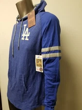 New Men's Mitchell & Ness Los Angeles Dodgers Lightweight Logo Hoodie.