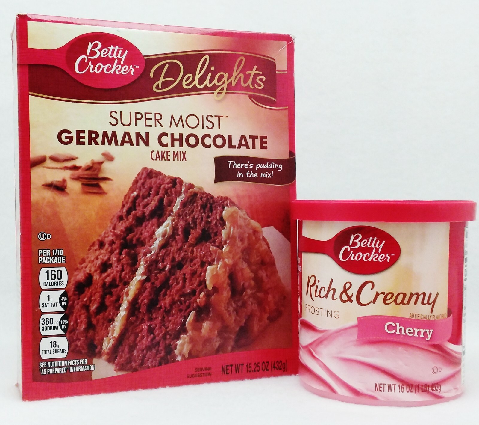 Betty Crocker GERMAN CHOCOLATE Cake Mix & CHERRY Creamy Frosting Set | eBay