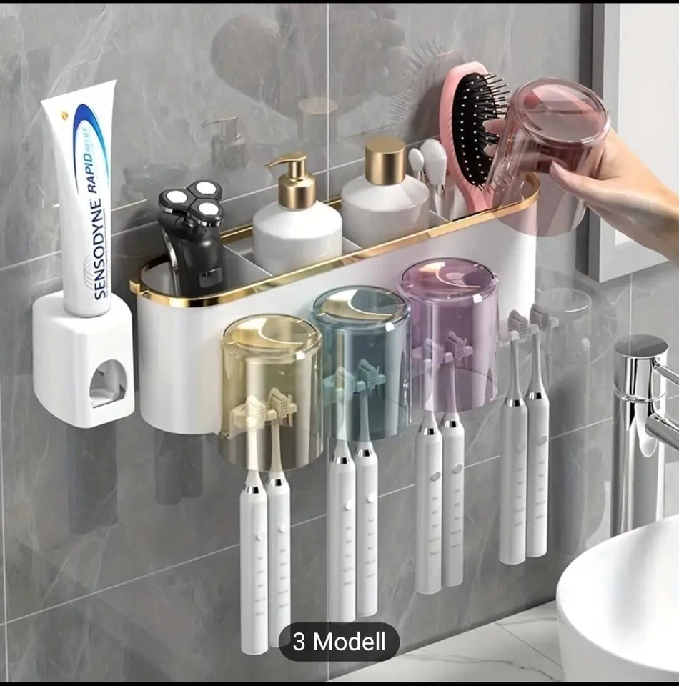 Automatische Zahnpaste Spende mit Zahnbürstenhalter - Bild 3 von 4