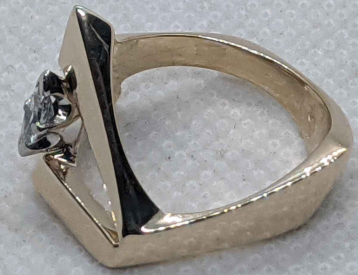 14k Solid Yellow Gold Designer Single Diamond Odd… - image 21