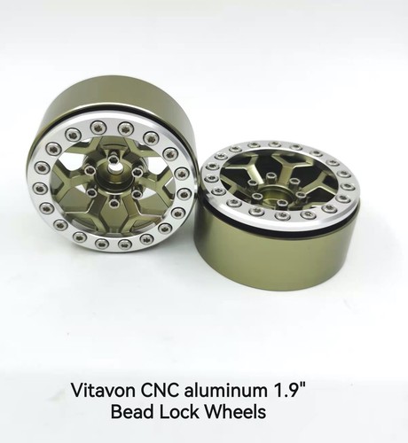VITAVON CNC Alu 1,9" Beadlock Felgen passend für 1,9" Crawler Reifen Gunmetal + Silber - Bild 1 von 2