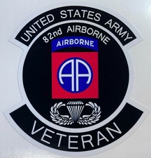US Army 82nd Airborne Division Veteran Sticker Waterproof New D68