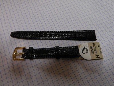 Bracelet De Montre HIRSCH Reptile Royal - Taille 14, Noir - Neuf Avec étiquettes
