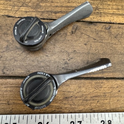 Vintage Suntour Shifter Set 6s Accushift Index 6 Speed 6s Braze On Grey A9 - Picture 4 of 10