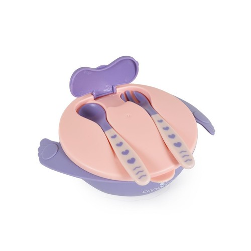 Cangaroo Kindergeschirrset Jelly F1730 rutschfester Boden, Gabel, Löffel, Deckel - Bild 11 von 12
