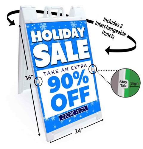 HOLIDAY SALE 90% OFF Signicade 24x36 Aframe Sidewalk Sign Banner Decal DISCOUNT - Picture 4 of 9