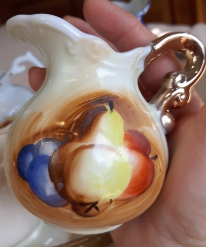 Lotto 5 piccole brocche vintage non corrispondenti ceramica porcellana panna, 2-3", GIAPPONE, USA - Foto 11 di 12